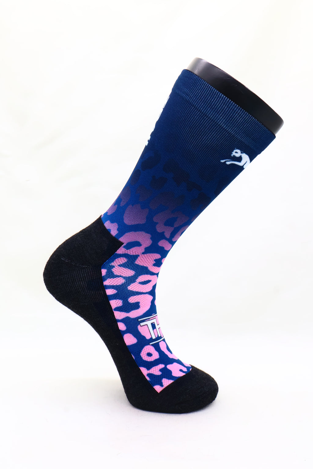 Blue Leopard Running Socks