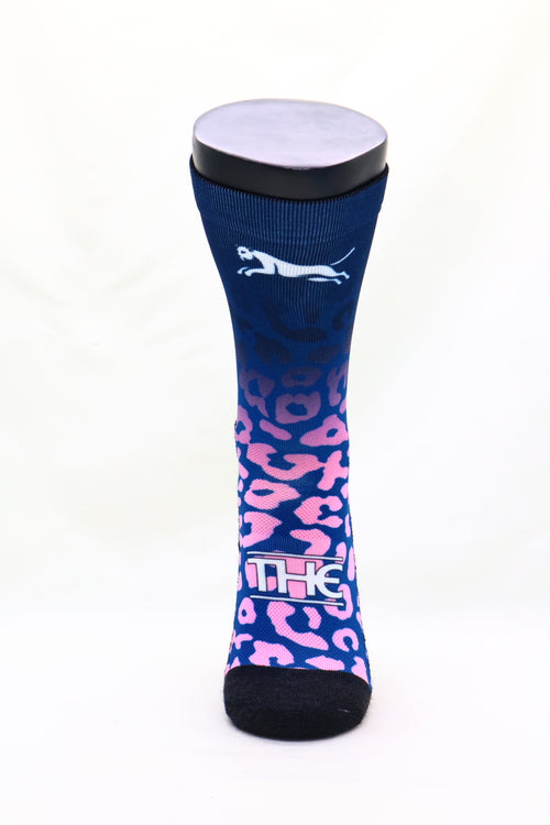 Blue Leopard Running Socks