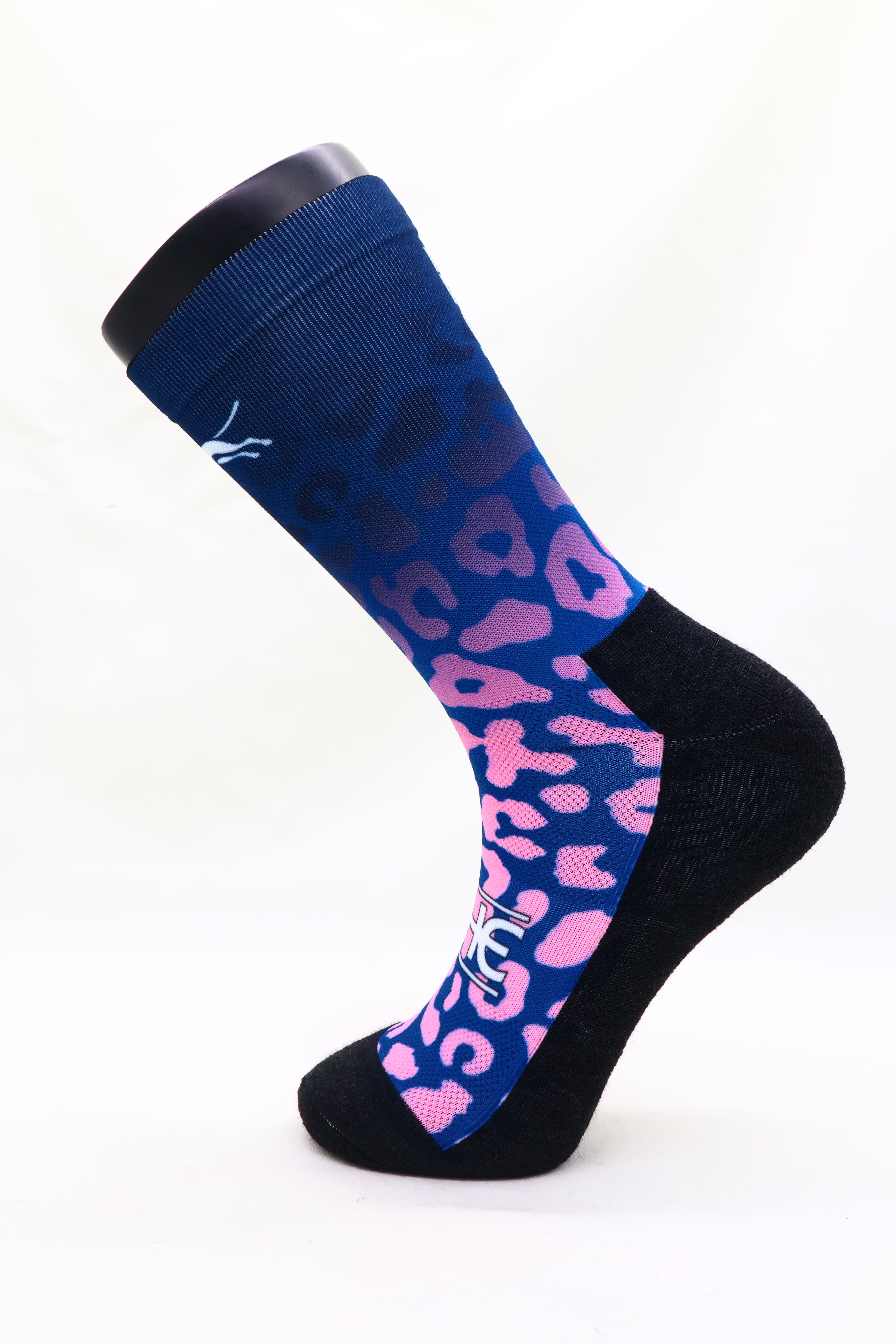 Blue Leopard Running Socks