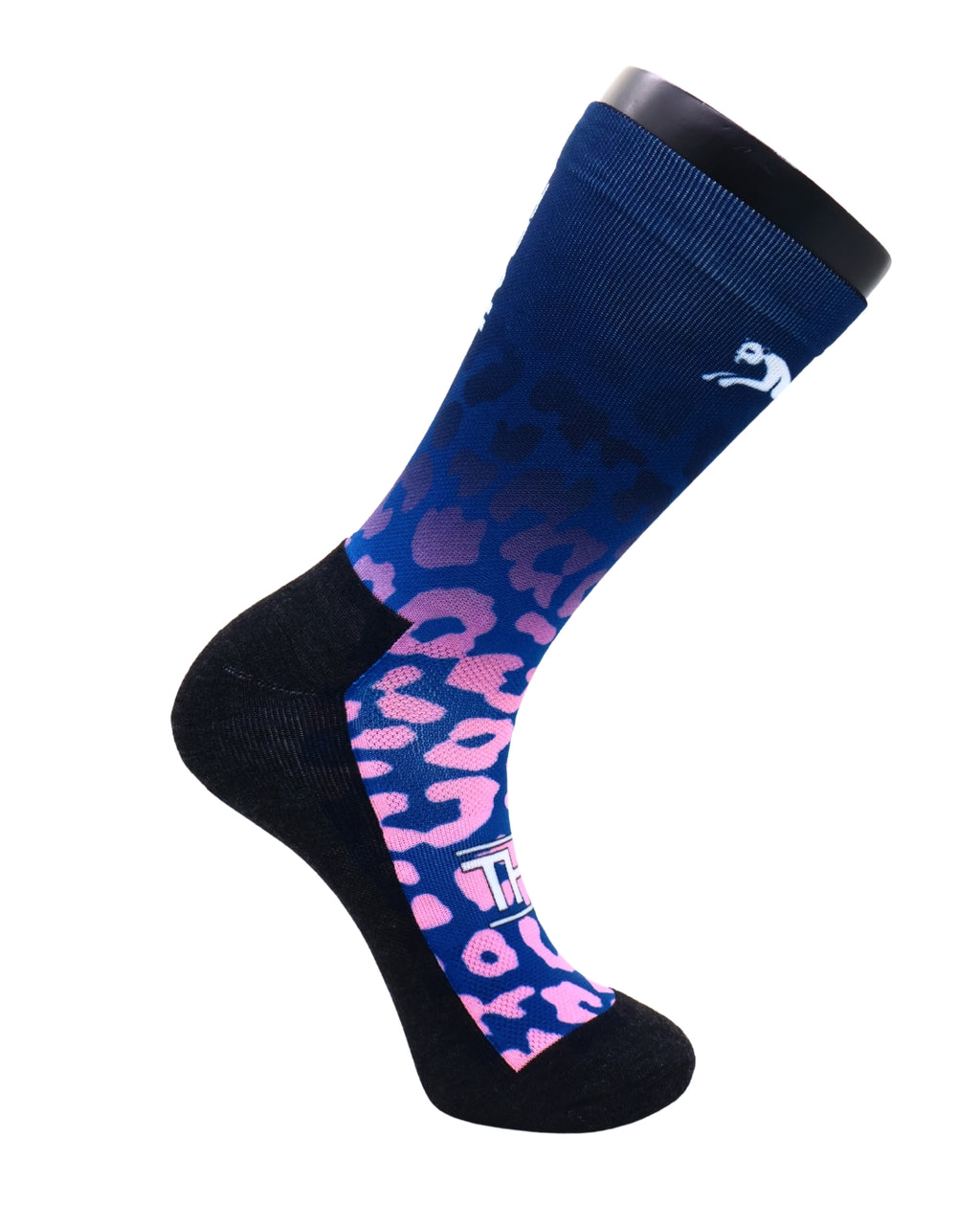 Blue Leopard Running Socks